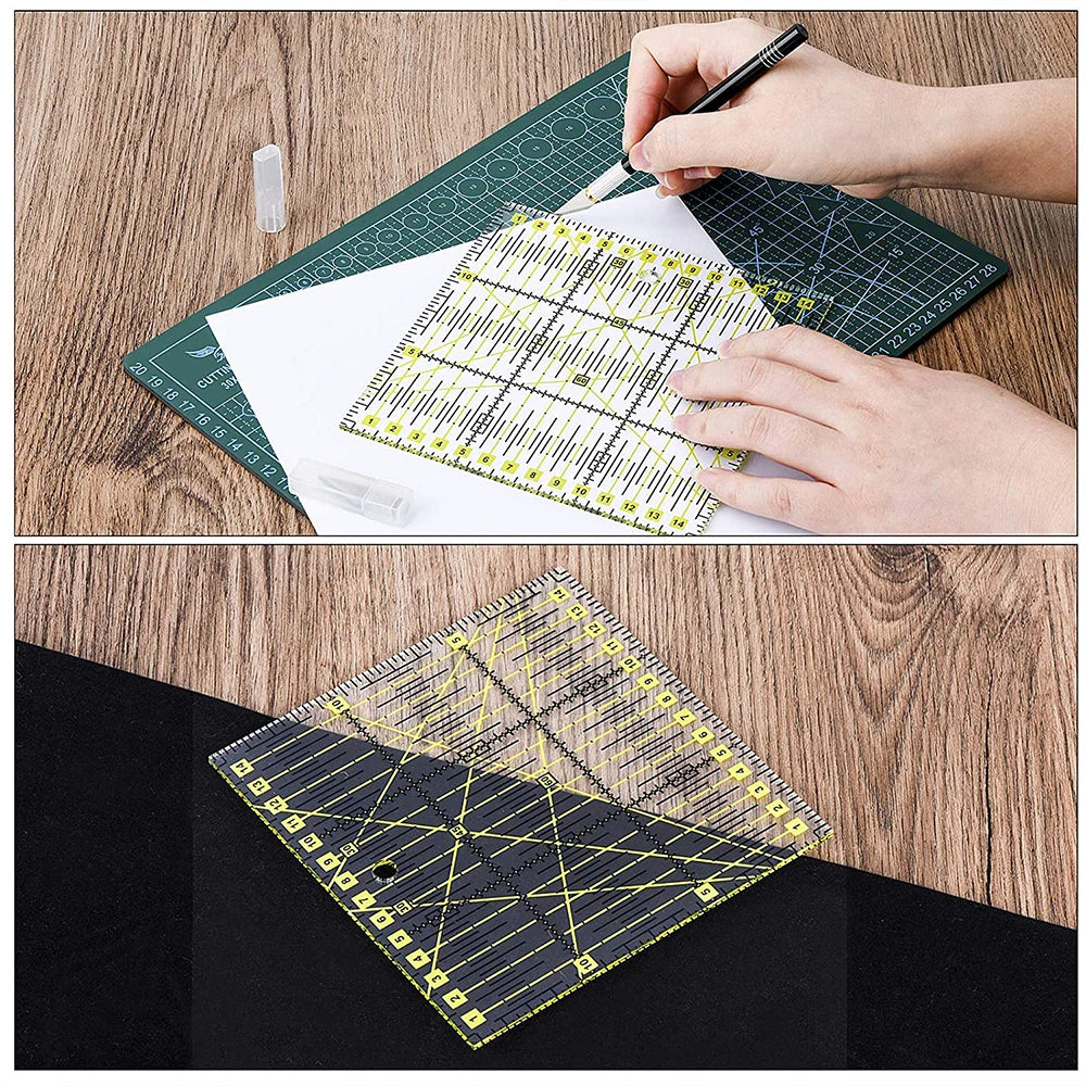 Rotary Cutter Set with Scissors, Ruler, Craft Knife & Fabric Sewing Clips