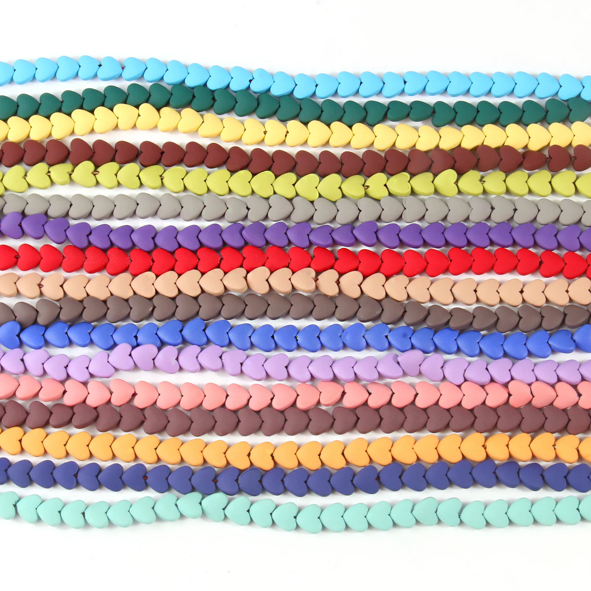 Stone Beads Rubber Heart Shape Multicolor Hematite Round Bracelet Craft Beads