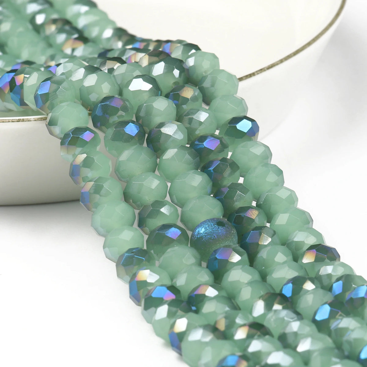 Glass Beads Faceted Round Multicolor Crystal-Style for DIY Jewelry Making
