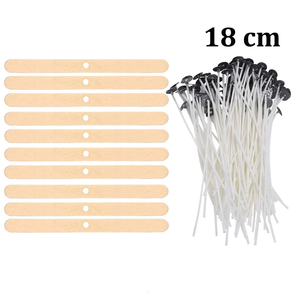 Candle Wicks Pre-Waxed Cotton Smokeless Metal Tab 1-8in DIY Candle Making