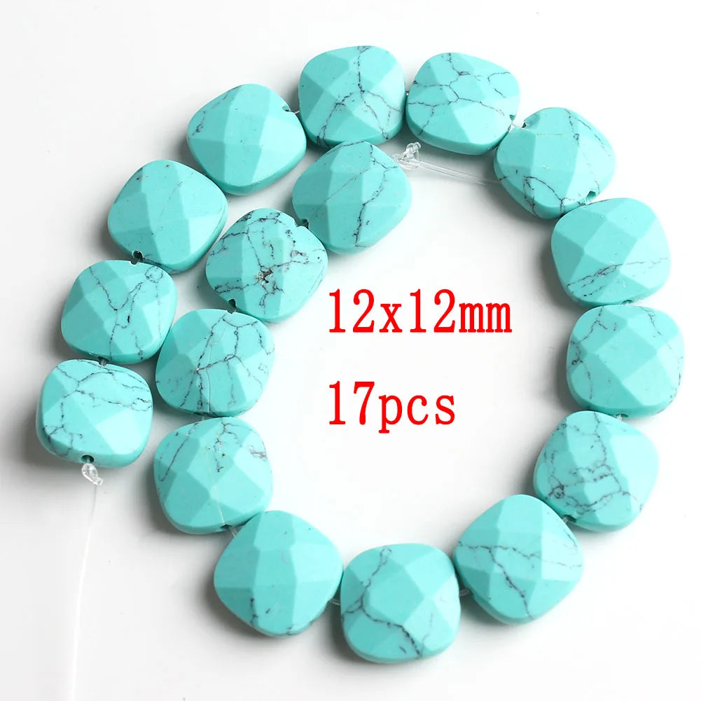 Stone Beads 18style Blue Turquoises-Style Matte Faceted Round Rondelles