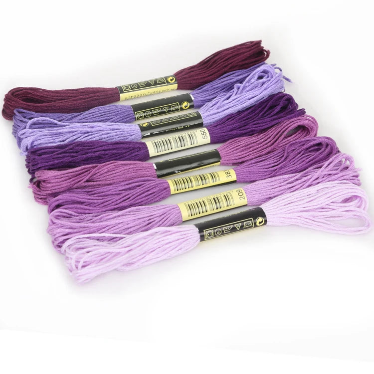 Embroidery Thread, Gradient & Solid Colors for Handmade Cross-Stitch Crafts