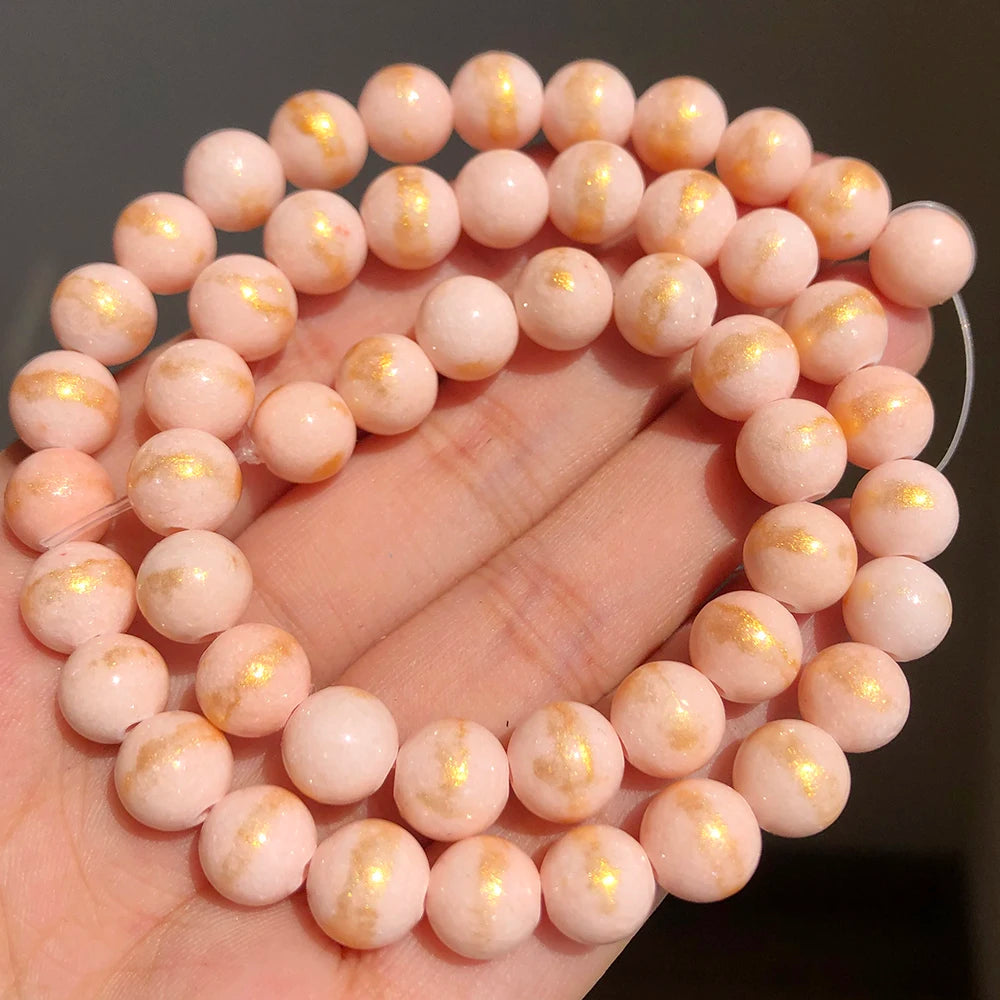 Stone Beads White Howlite-Style Gold-Tone Details for DIY Jewelry Making