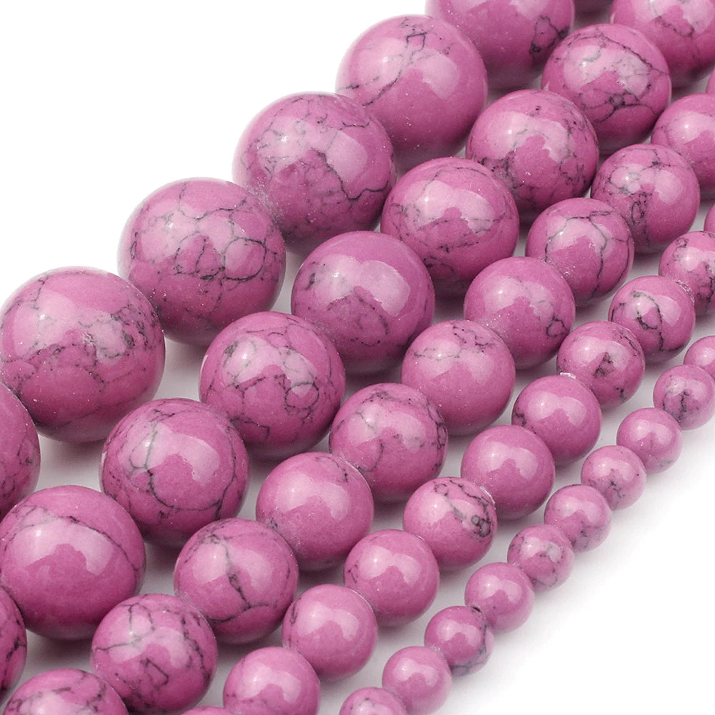 Stone Beads Round Turquoise Howlite Jasper Styles for DIY Jewelry Making