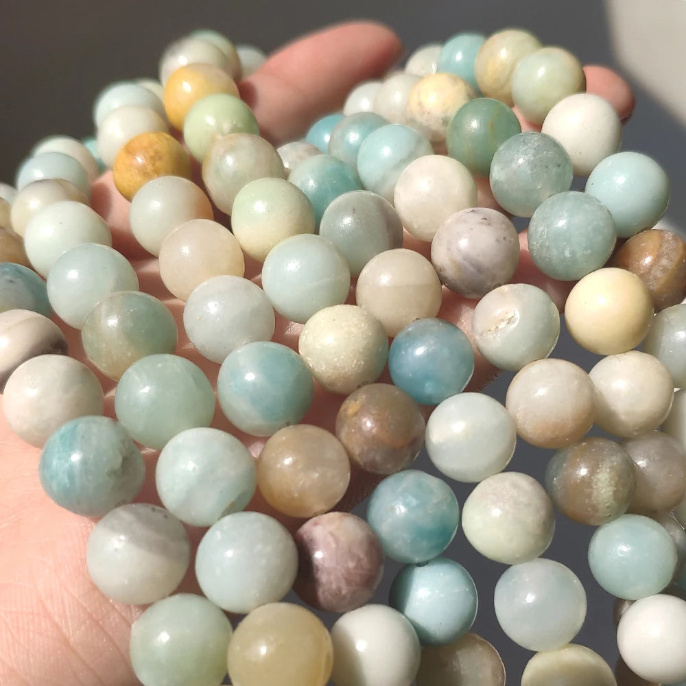 Stone Beads Colorful Round Amazonite-Style Spacers for DIY Jewelry Making