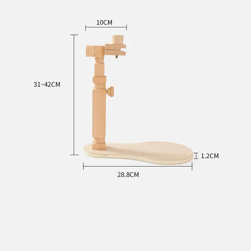 Embroidery Hoop Stand, Rotating Wooden Desktop Rack for Cross-Stitch