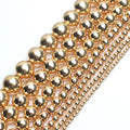Stone Beads Light Golds Plated Hematite Round for DIY Jewelry Making Craft Beads