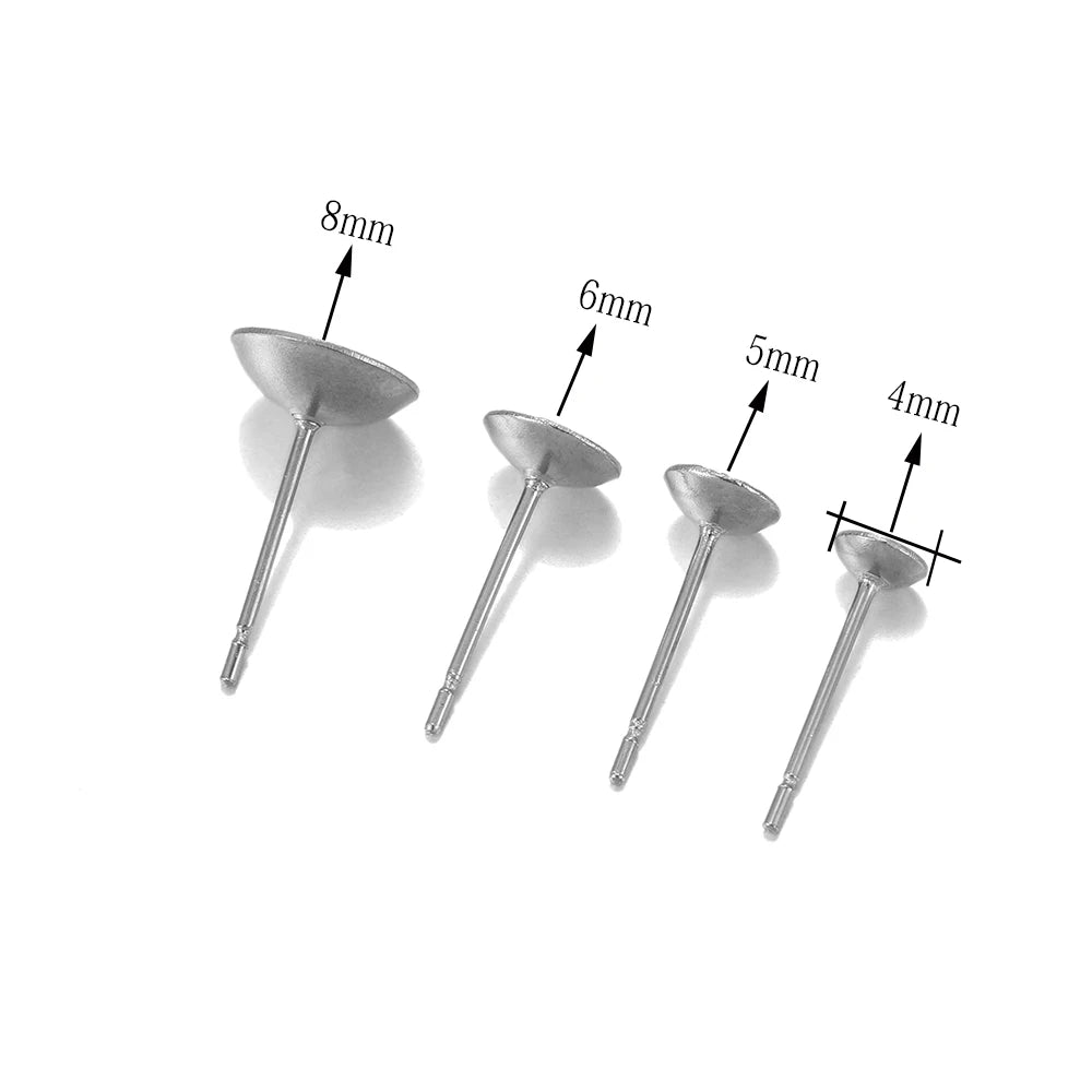 Earring Components Stainless Steel Settings Cabochon Bezel Trays Craft Supplies