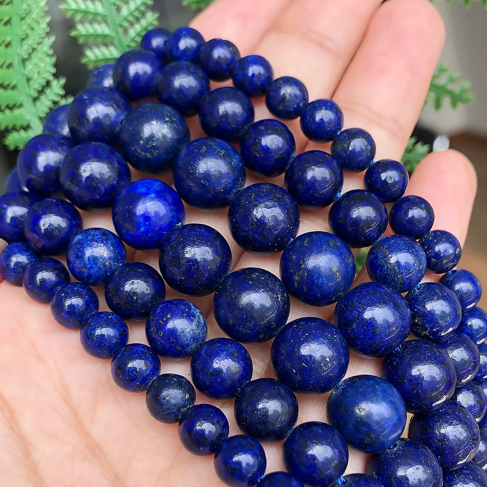 Stone Beads Lapis Lazuli Round Strand Necklace Bracelet-F00078 Bracelet Supplies