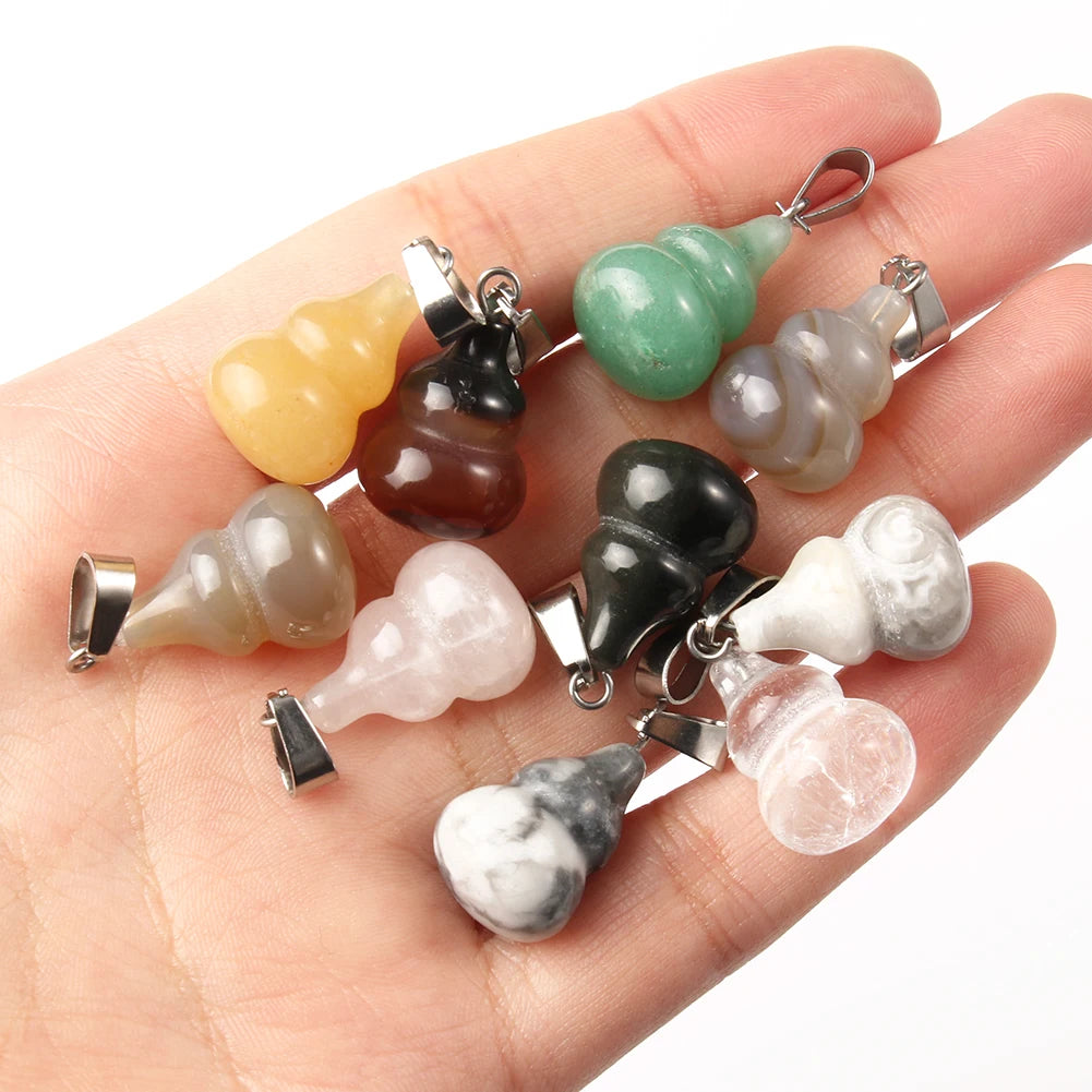 Stone Pendants Water-Drop Mixed Style Charms DIY Jewelry Making Craft Supplies