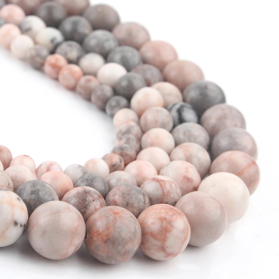 Stone Beads Round Brown Zebra Jasper-Style for DIY Jewelry Making Craft Beads