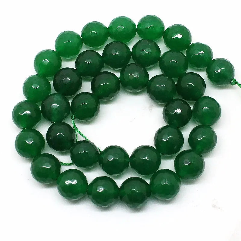 Stone Beads Faceted Pink Blue Chalcedony-Style Jades-Style Agates Round