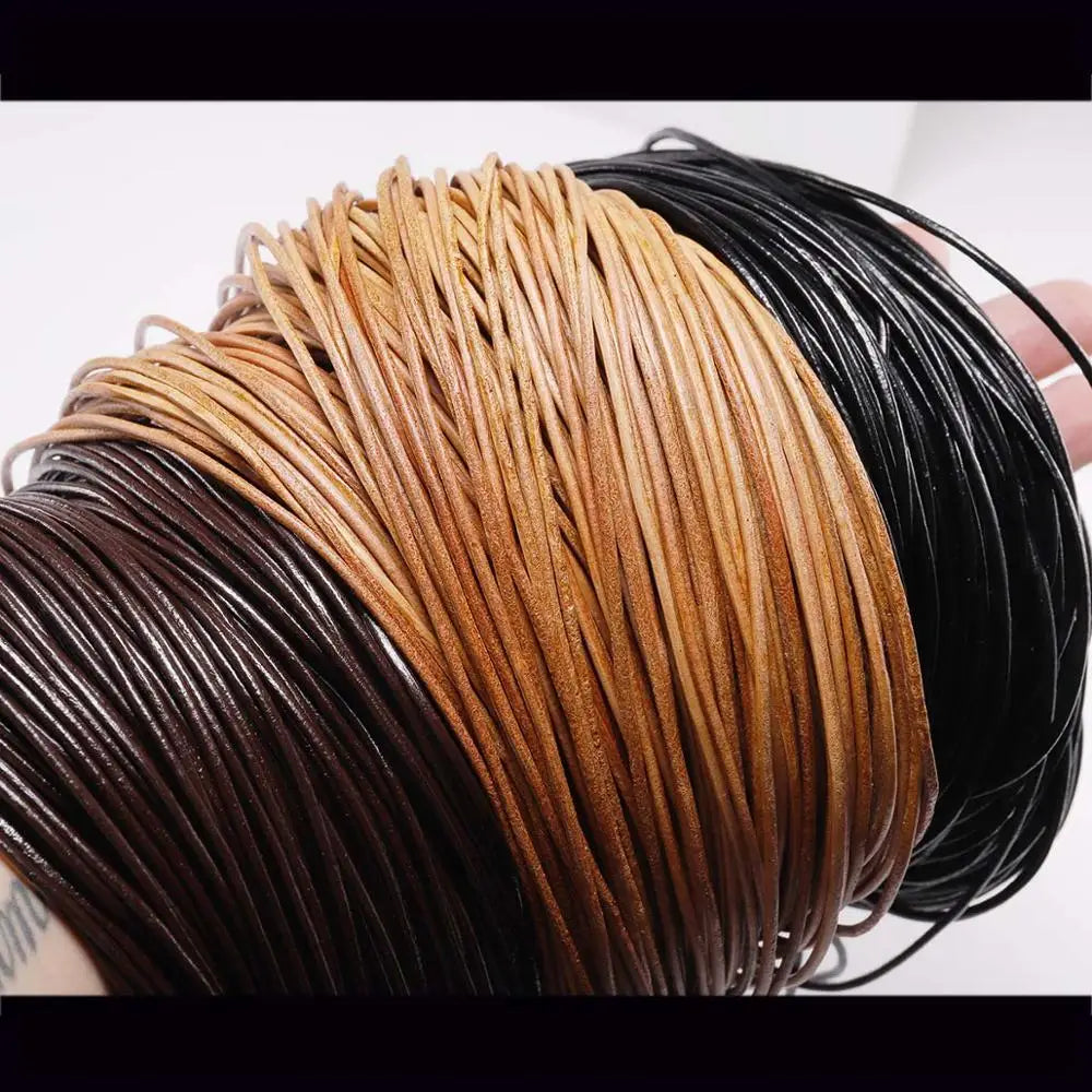 Beading Cord Cow Leather Round Thong Bracelet Rope String DIY Jewelry Making