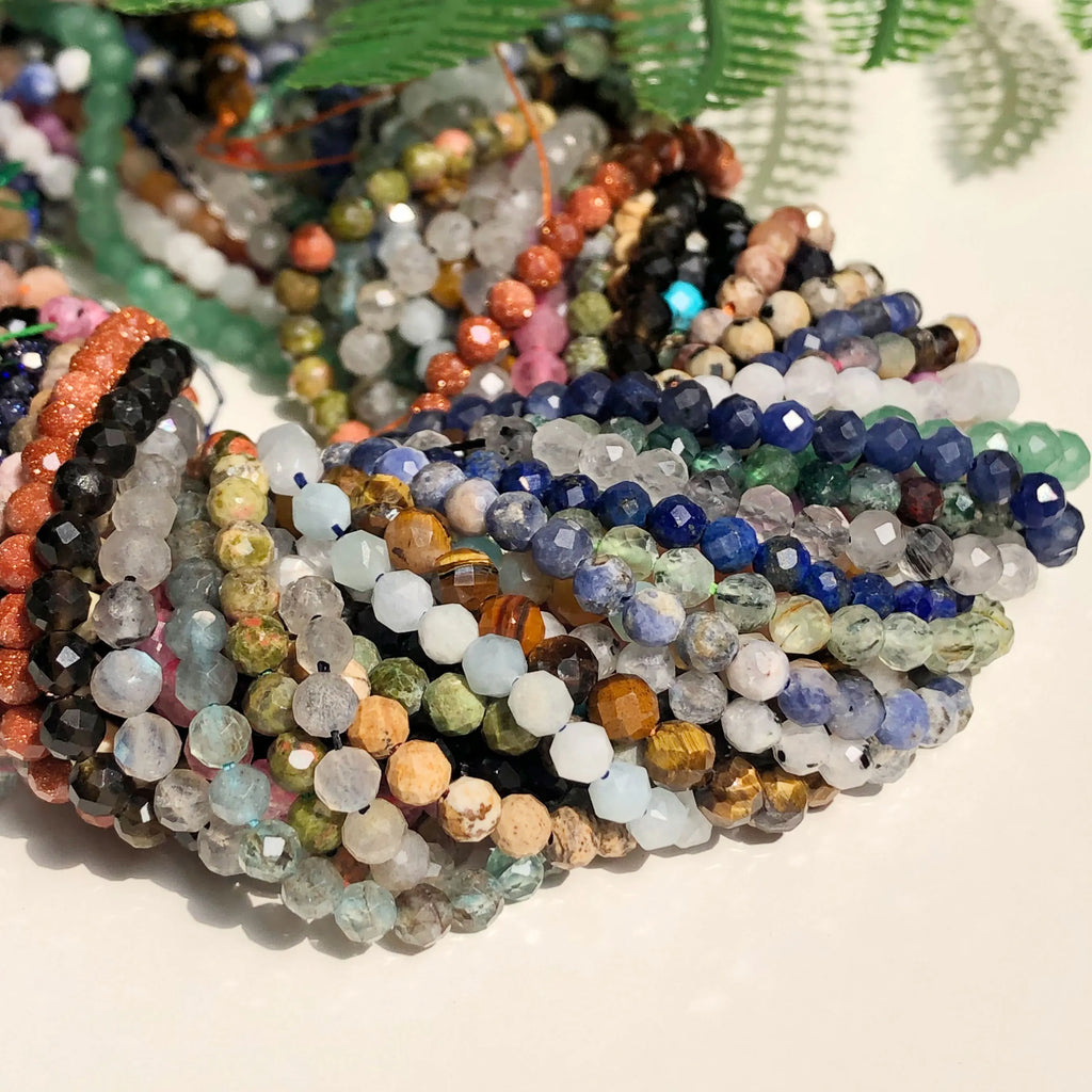 Stone Beads Faceted Small Opal Tourmaline Turquoises-Style Waist Seed