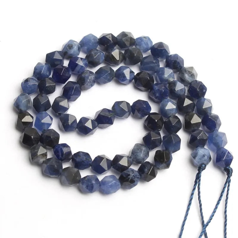 Stone Beads Faceted Pink Blue Chalcedony-Style Jades-Style Agates Round
