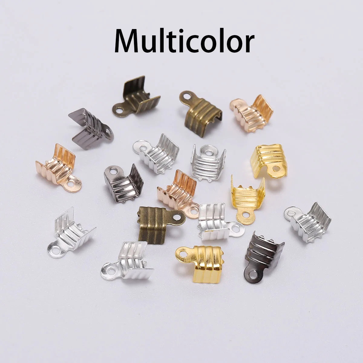 Cord End Caps Metal Crimp Necklace Connectors DIY Jewelry Making Craft Supplies