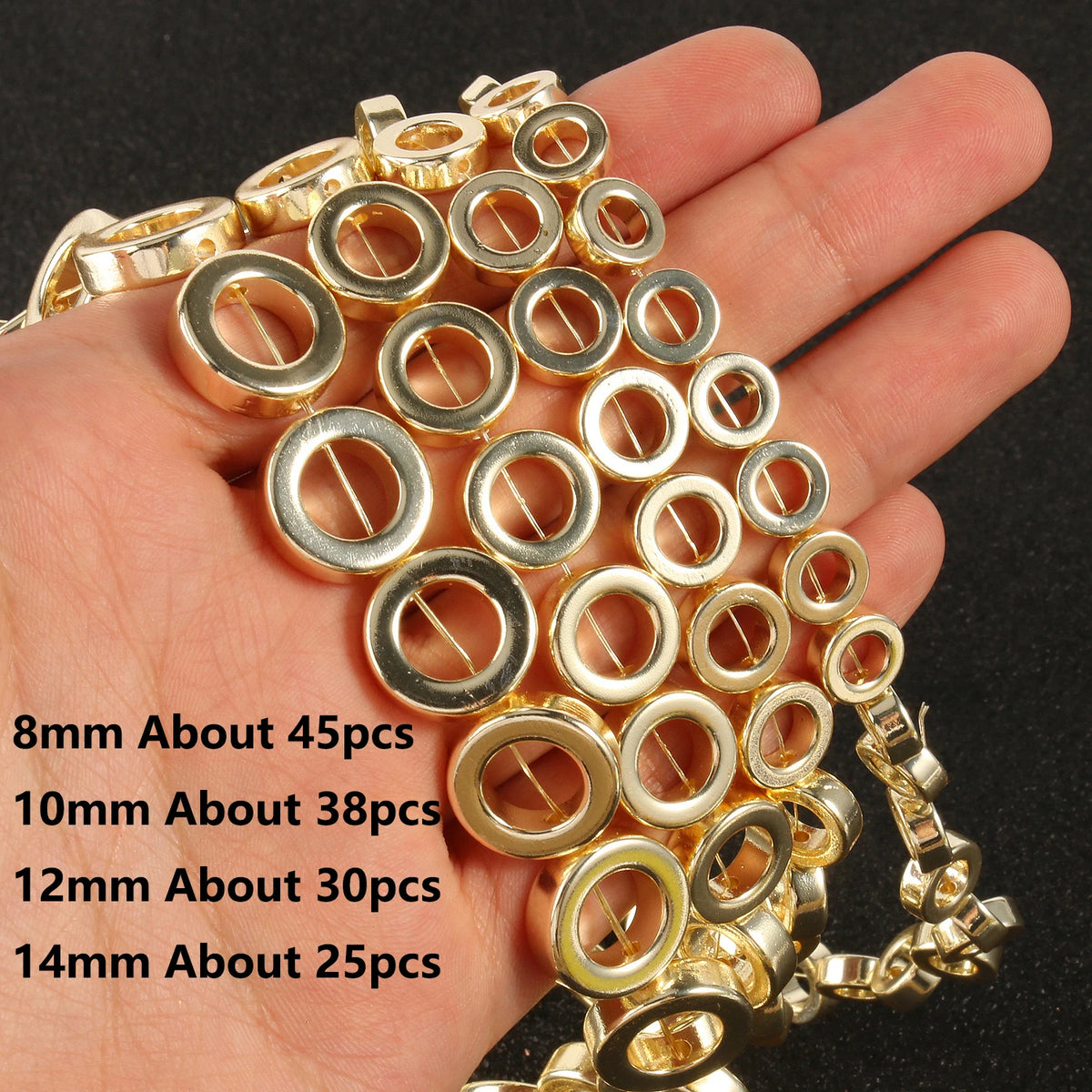 Stone Beads Gold-Tone Hematite-Style Cross Star Heart for DIY Jewelry Making