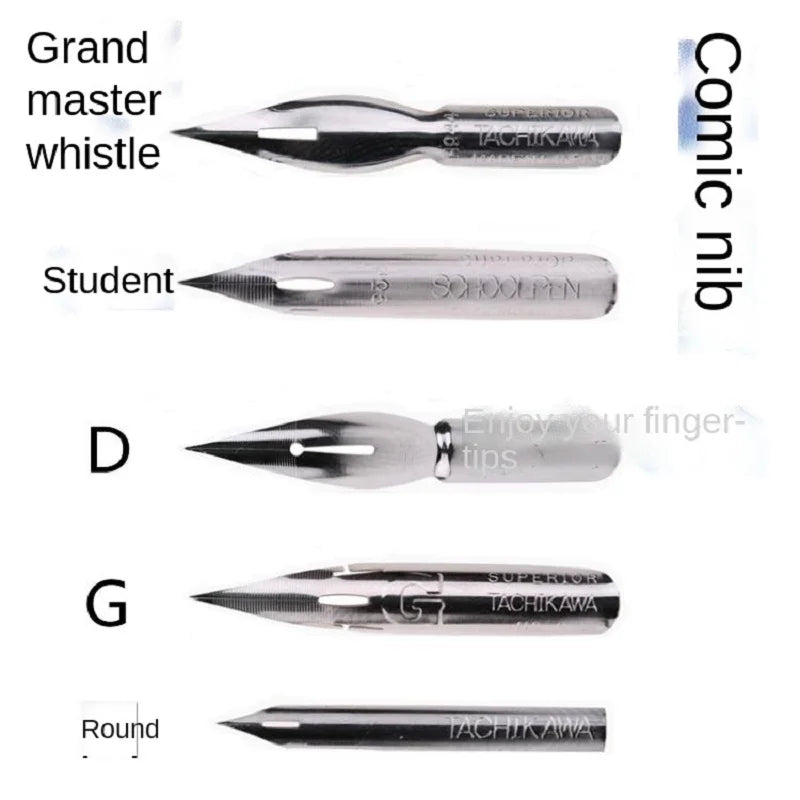 Nikko Tachikawa Dip Pen Nibs — G, D, Round, Student & Whistle Comic Nibs