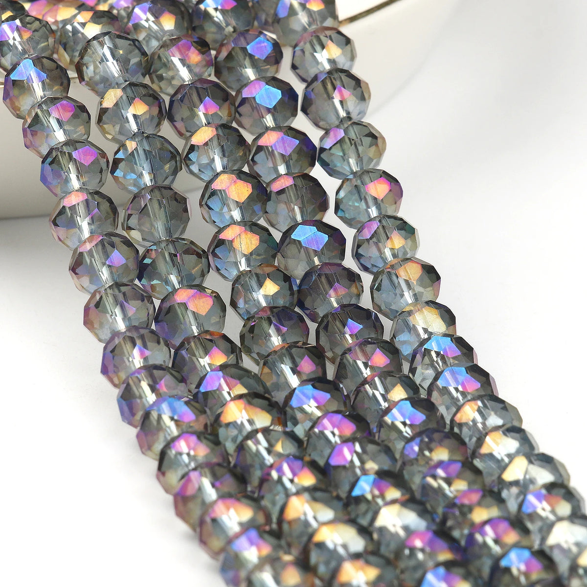 Glass Beads Faceted Round Multicolor Crystal-Style for DIY Jewelry Making