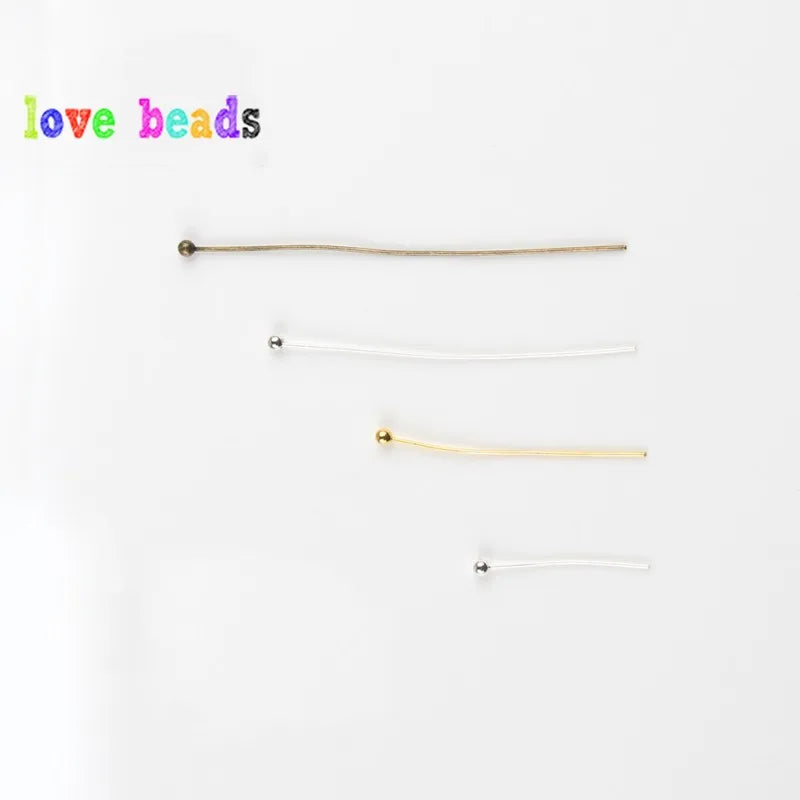 Head Pins Metal Ball Tips Gold Rhodium Colors DIY Jewelry Making Craft Supplies