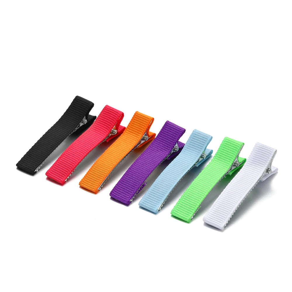 Hair Clip Blanks Colorful Fabric Base HairClips Webbing Hairpins Craft Supplies