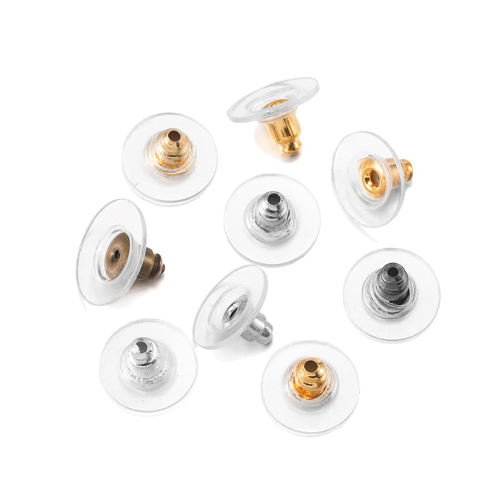Earring Backs Rubber Stopper Stainless Steel Earnuts Stud Back Craft Supplies