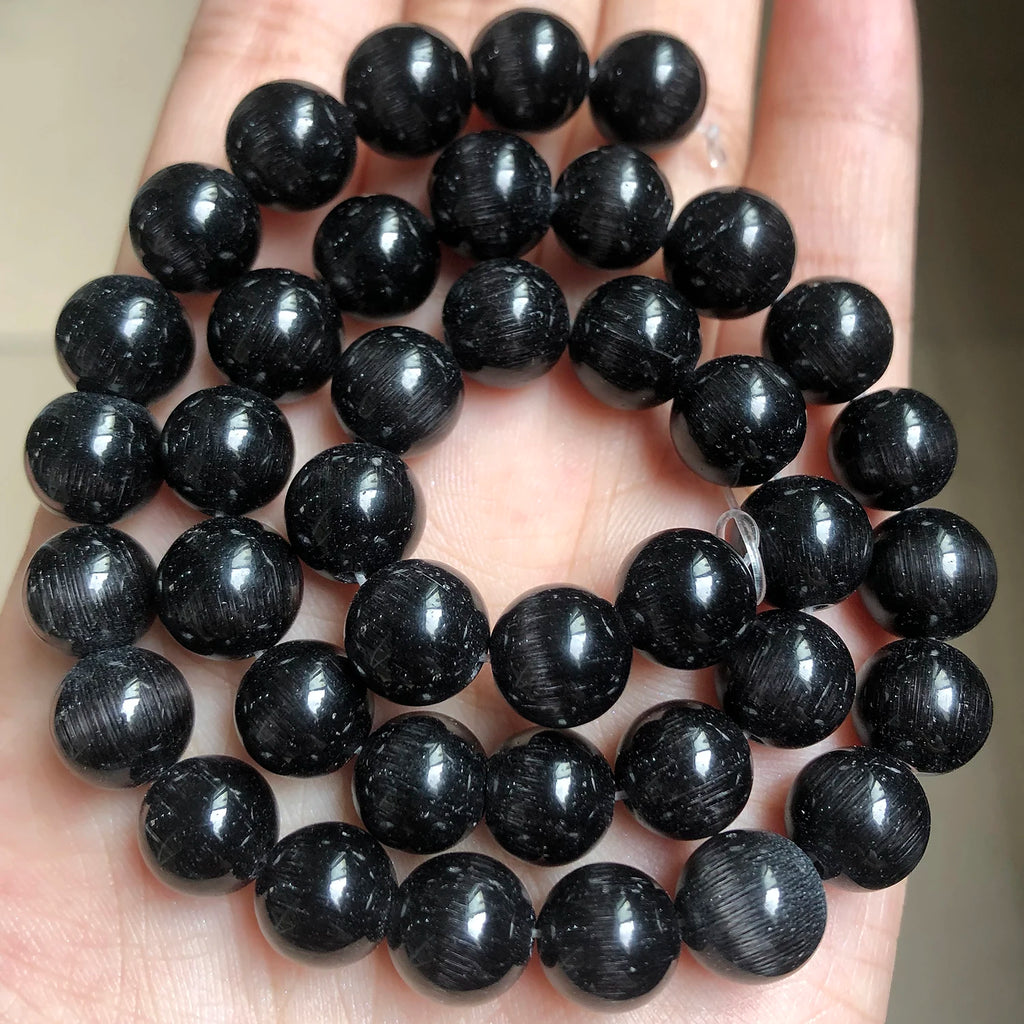 Glass Beads Pink Cat Eye Opal-Style Round for DIY Jewelry Making Craft Beads