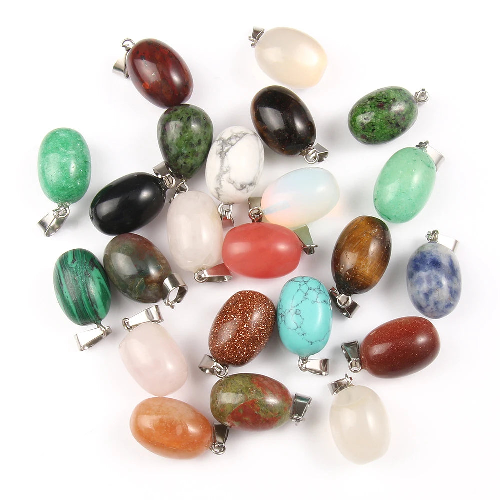 Stone Pendants Water-Drop Mixed Style Charms DIY Jewelry Making Craft Supplies