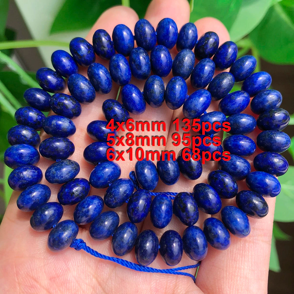Stone Beads Faceted Blue Lapis Lazuli-Style Rondelle for DIY Jewelry Making