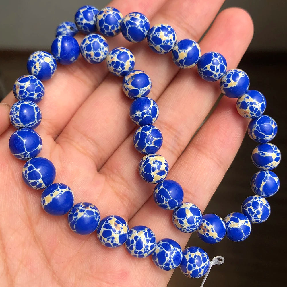 Stone Beads White Howlite-Style Gold-Tone Details for DIY Jewelry Making