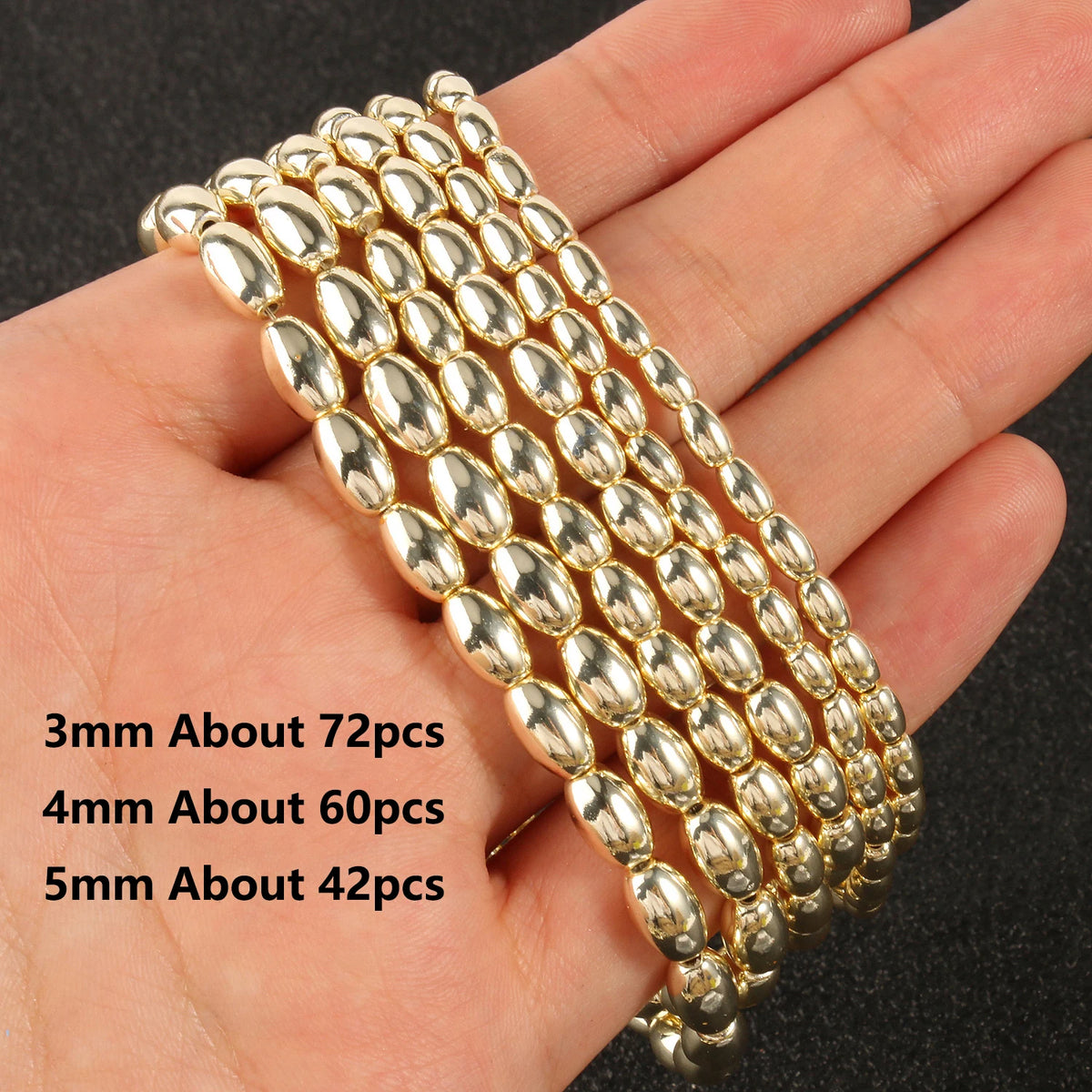 Stone Beads Gold-Tone Hematite-Style Cross Star Heart for DIY Jewelry Making