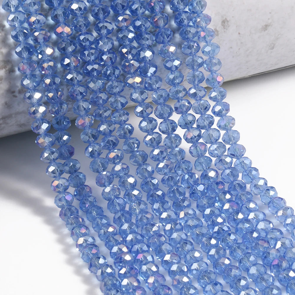 Glass Beads Faceted Round Multicolor Crystal-Style for DIY Jewelry Making