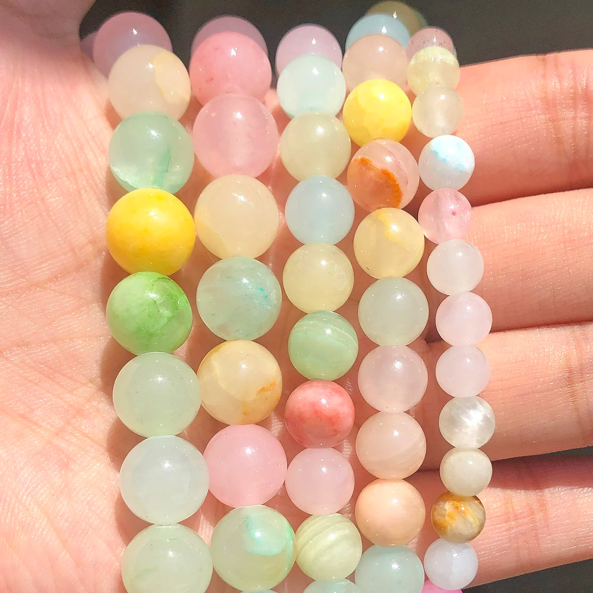 Stone Beads Round Jade Chalcedony Styles for DIY Jewelry Making Craft Beads