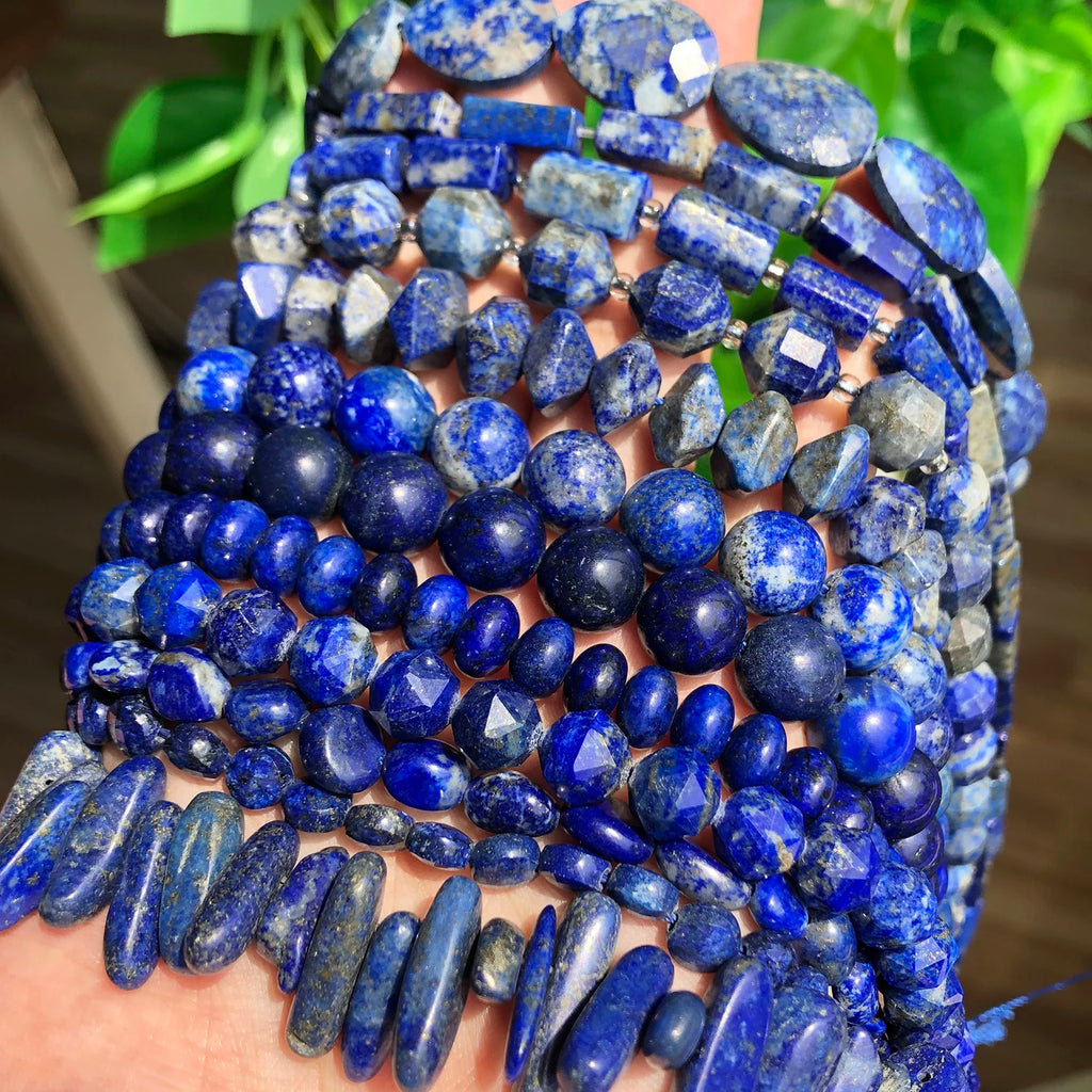 Stone Beads Faceted Blue Lapis Lazuli-Style Rondelle for DIY Jewelry Making