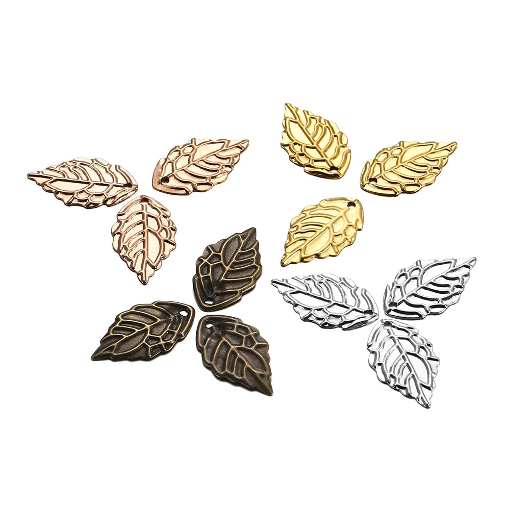 Earring Components Goldcolor Metal Charms Leaf Shape Earrings DIY Jewelry Making