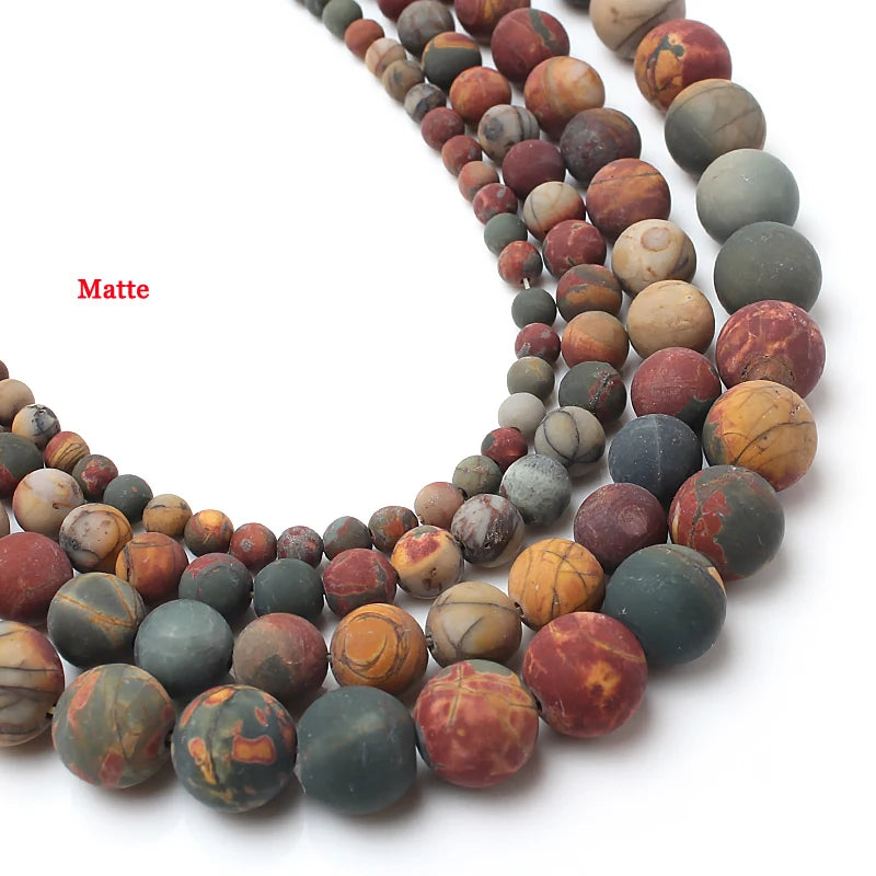 Stone Beads Round Brown Zebra Jasper-Style for DIY Jewelry Making Craft Beads