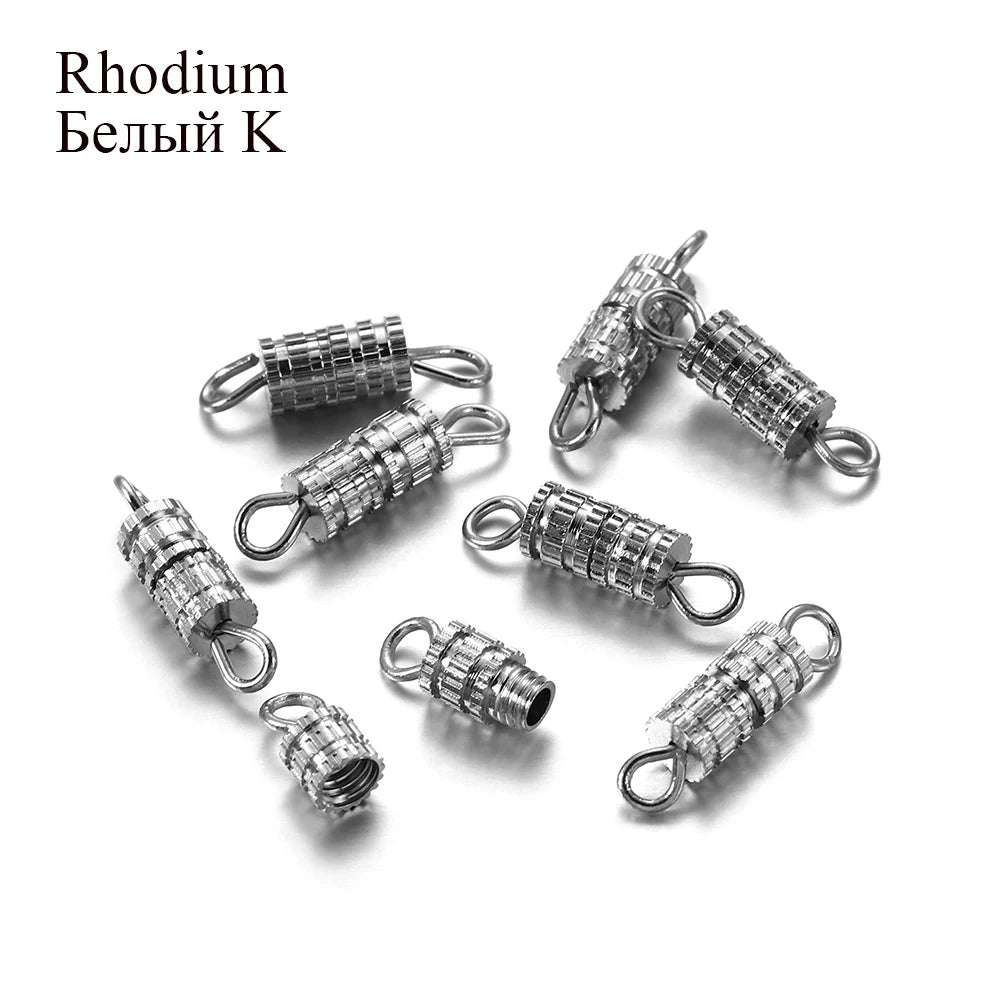 Screw Clasps Metal Cylinder Bracelet Fasteners DIY Jewelry Making Craft Supplies