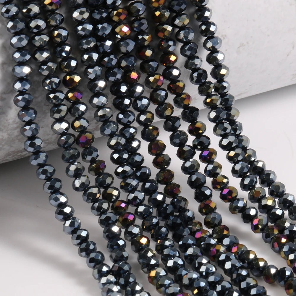 Glass Beads Faceted Round Multicolor Crystal-Style for DIY Jewelry Making