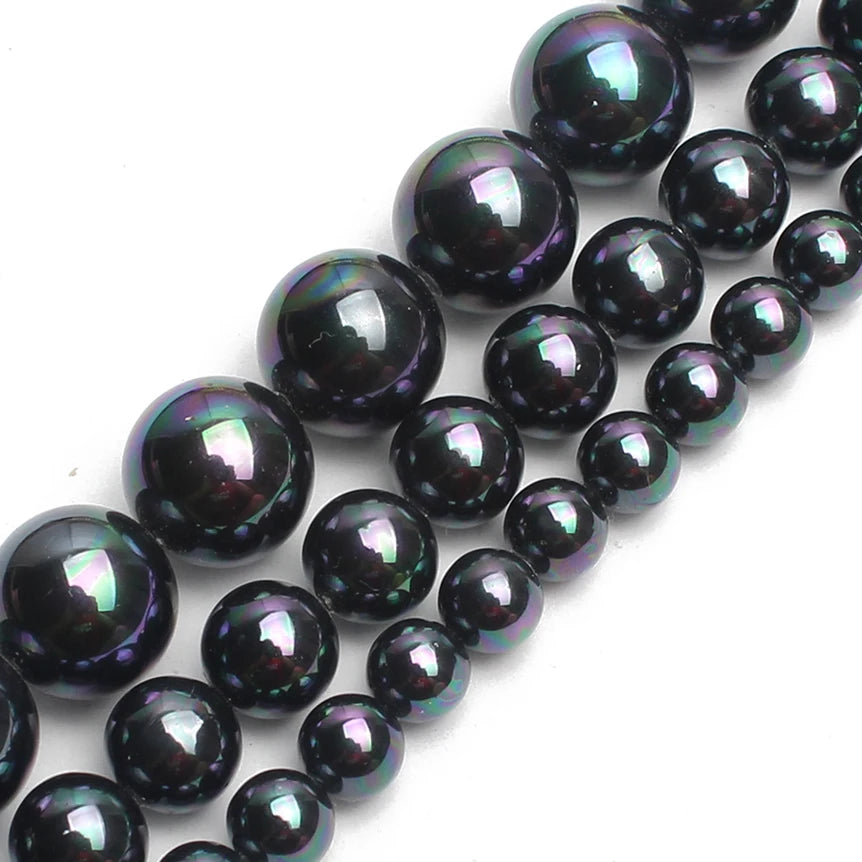 Shell Beads Round Pearl-Style Assorted Colors for DIY Jewelry Making Craft Beads
