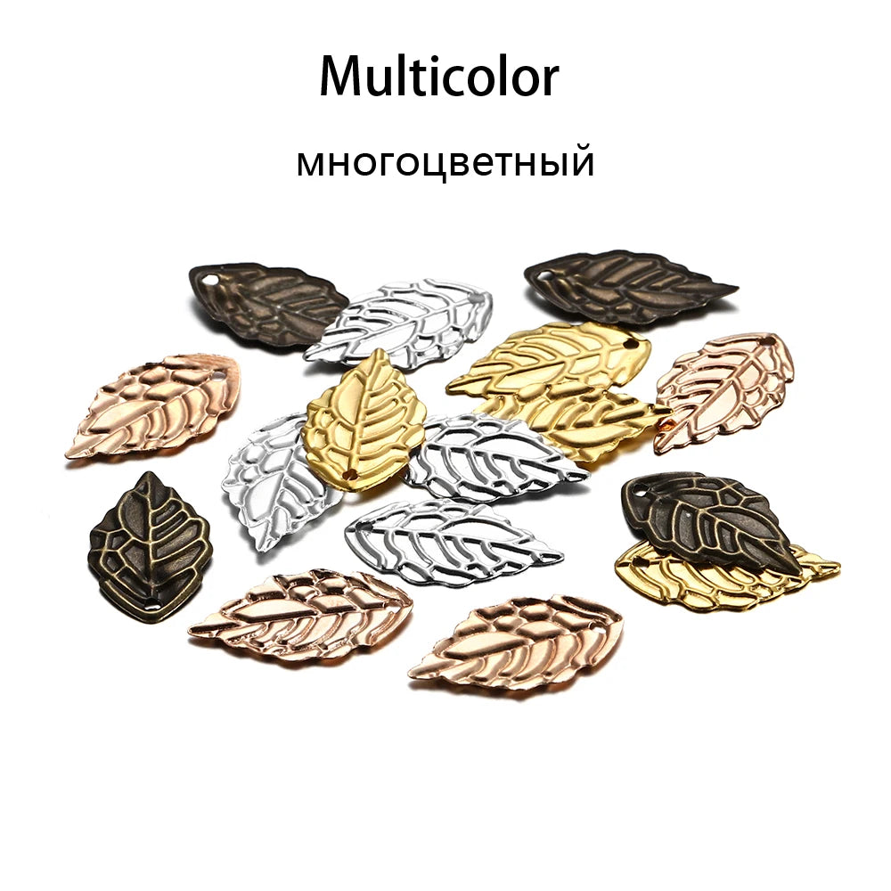 Earring Components Goldcolor Metal Charms Leaf Shape Earrings DIY Jewelry Making