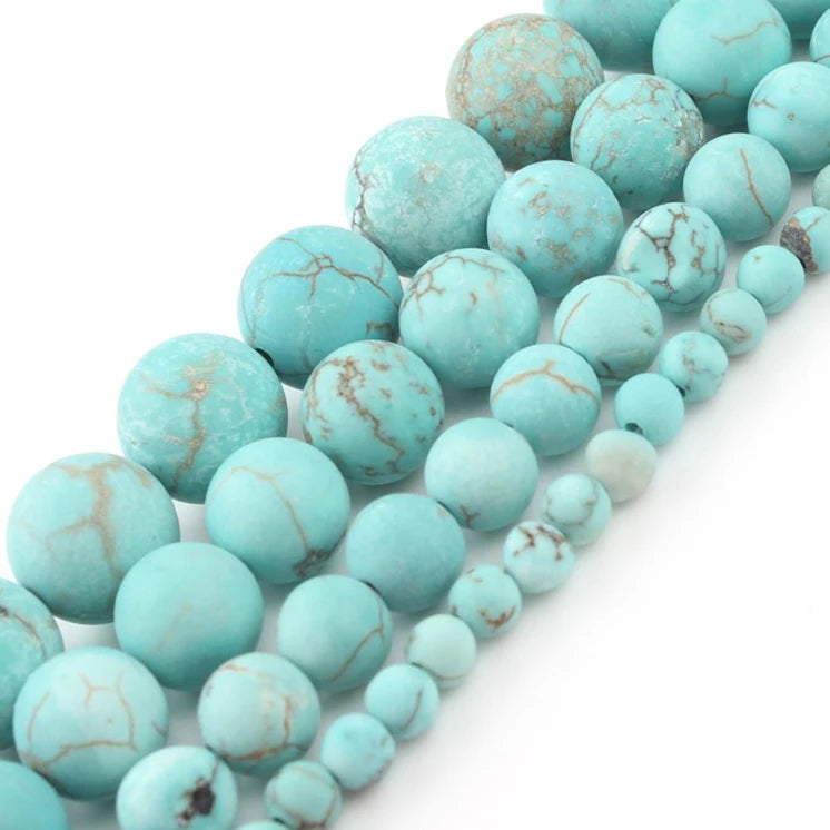 Stone Beads Round Turquoise Howlite Jasper Styles for DIY Jewelry Making