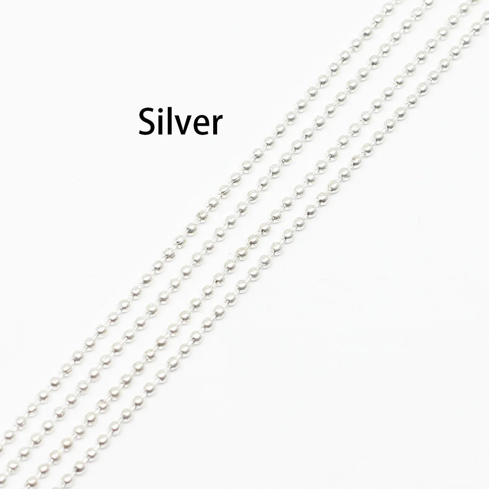 Metal Beads Dia Gold Black Color Ball Chains Necklaces for DIY Jewelry Making