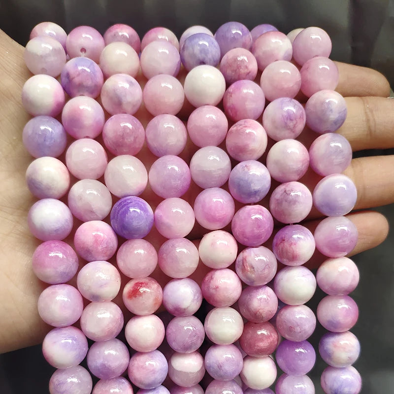 Stone Beads Round Jade Chalcedony Styles for DIY Jewelry Making Craft Beads