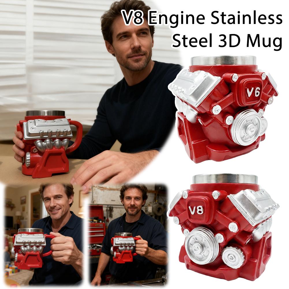 Engine Shaped Mug | Stainless Steel Liner | V6, V8 & V12 Designs | Gift
