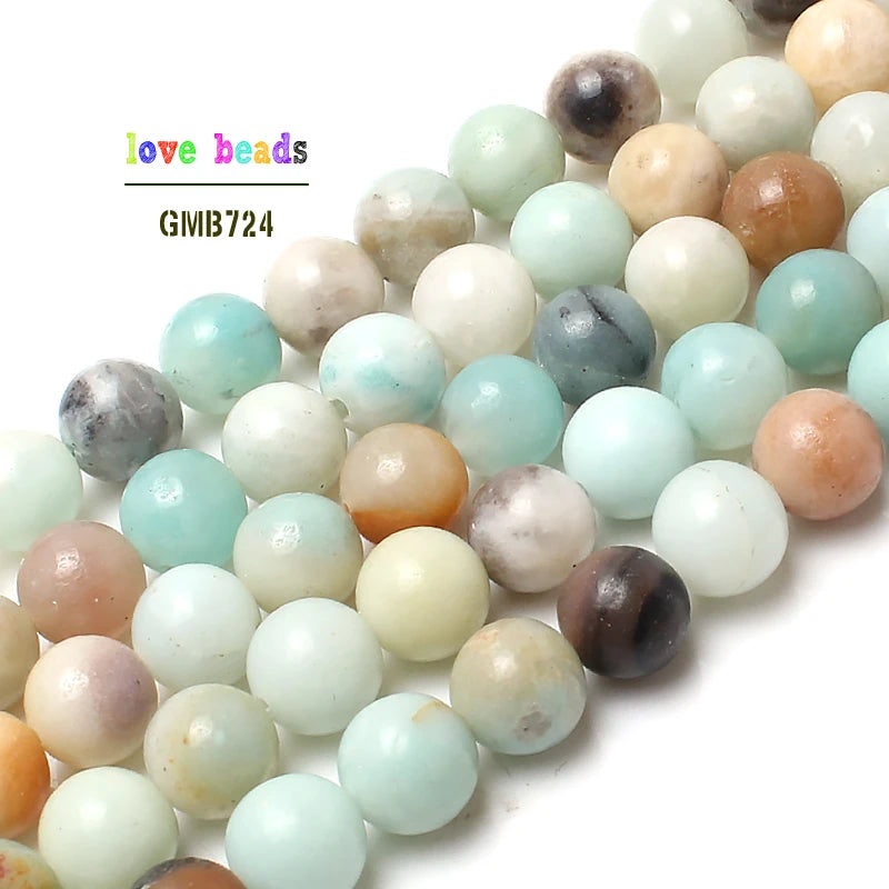 Stone Beads Colorful Round Amazonite-Style Spacers for DIY Jewelry Making