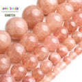 Stone Beads Round Nude Angelite Sunstone Styles for DIY Jewelry Making