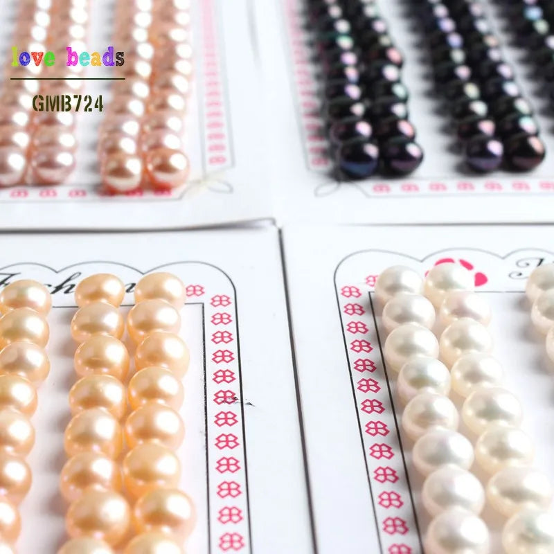 Pearl Beads Freshwater Button Half-Drilled Pairs for DIY Jewelry Making