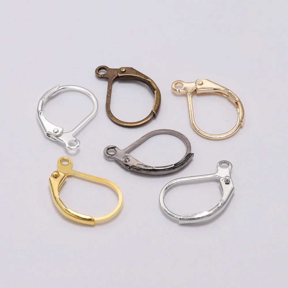 Earring Hooks French Gold Gunmetal Color Settings DIY Jewelry Making