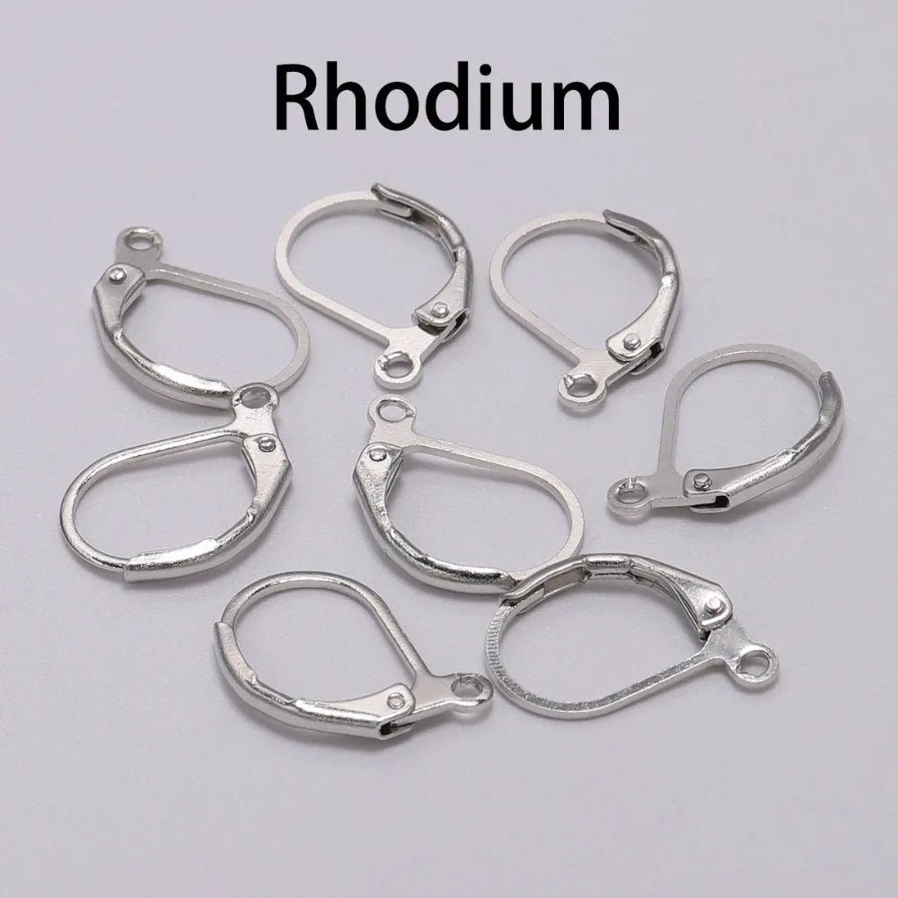 Earring Hooks French Gold Gunmetal Color Settings DIY Jewelry Making