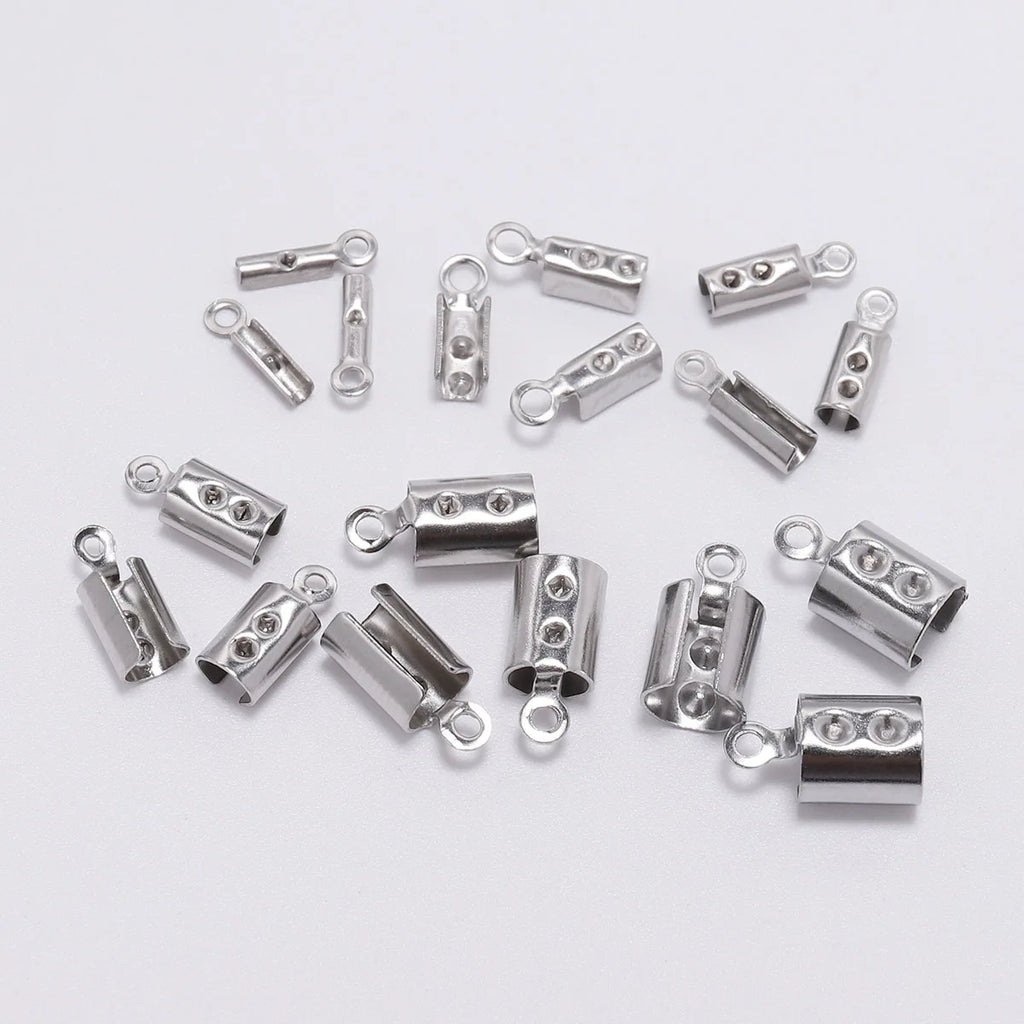 Cord End Clasps Stainless Steel Crimp Connectors DIY Jewelry Making